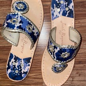 Jack Rogers Vintage Blue Camouflage Sandals